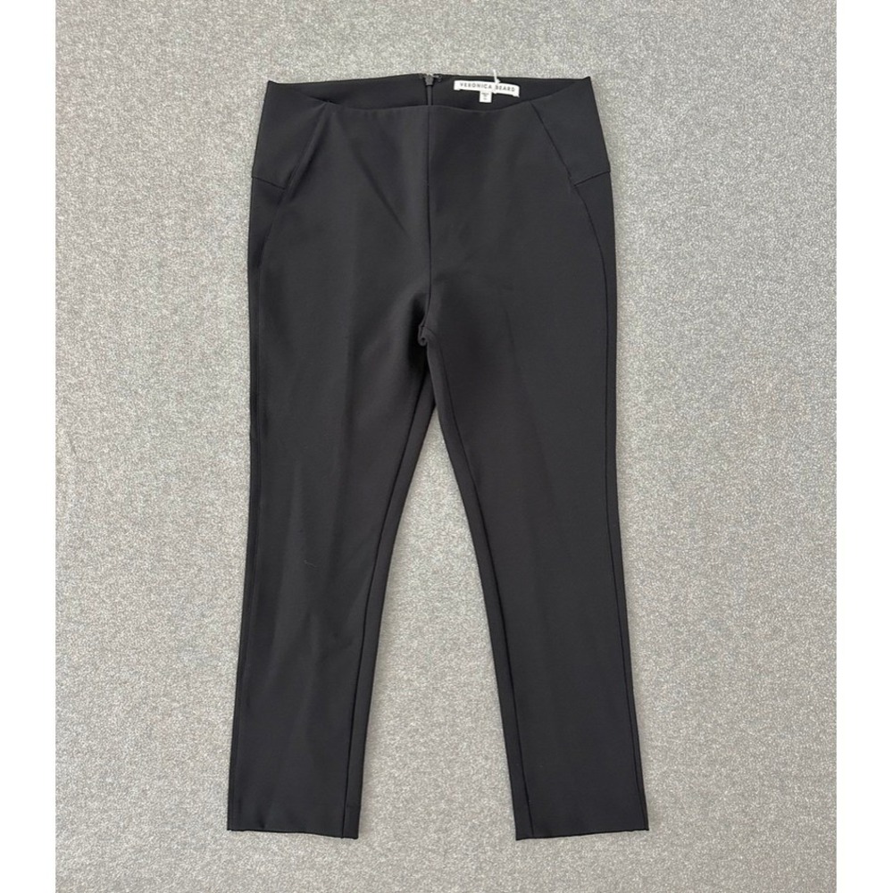 Veronica Beard Pants 10 Black Scuba Slim Fit Cropped Luxury Capsule Stretch